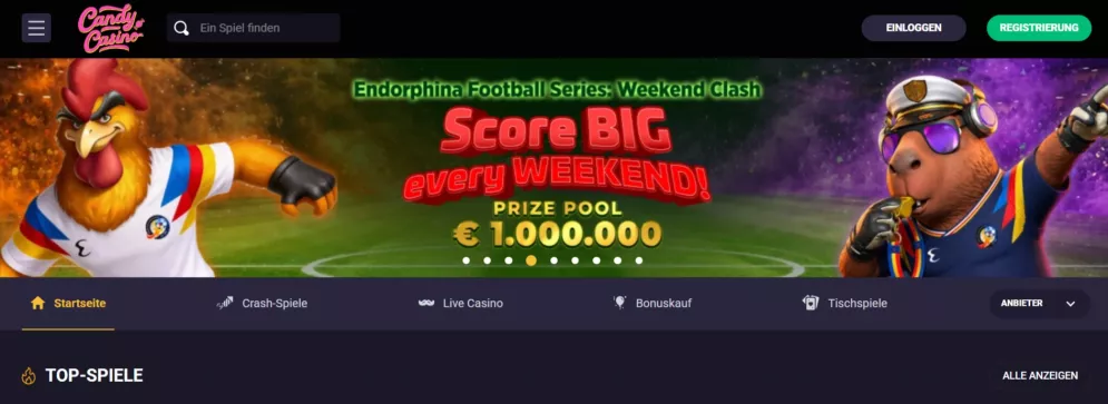 Candy Casino Willkommensbonus 350% bis zu 500 Euro